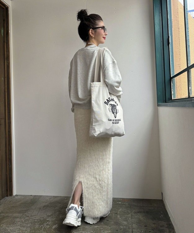 Green Parks シャギーニットスカート Off White