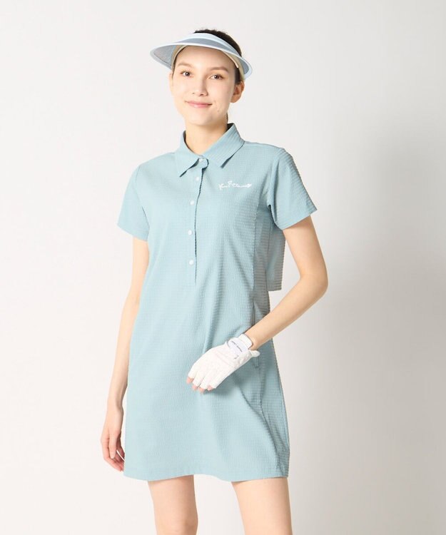 FILA GOLF／marie claire 【marie claire SPORT】 シアサッカーワンピース グレー