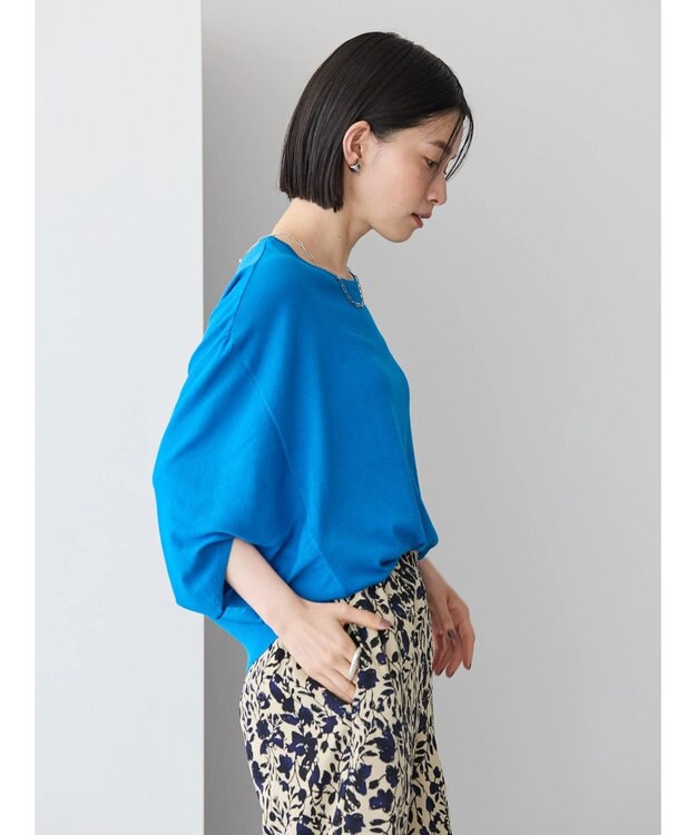 AMERICAN HOLIC 接触冷感トライアングルスリーブニットプルオーバー Blue