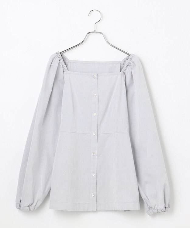 #Newans 【ANSWER for ほど甘トレンド】スクエアネックペプラムブラウス グレー系