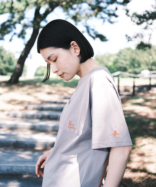 SHARE PARK LADIES 【UVカット・吸水速乾・ストレッチ・軽量 】バックプリントポケットTシャツ（S・Mサイズ） グレー系