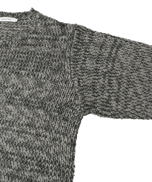 AMERICAN HOLIC メランジルーズニットプルオーバー Charcoal Gray