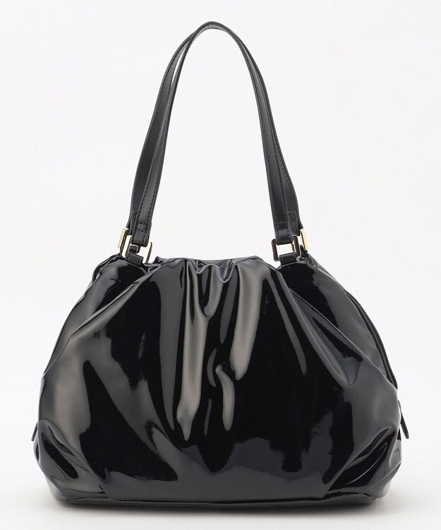 LA BAGAGERIE ソフトエナメル2WAYハンドバッグ Mサイズ ブラック