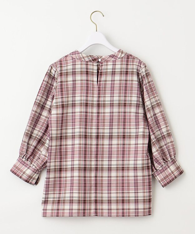 ANY SIS S 【洗える】ソフトチェック ブラウス ピンク系