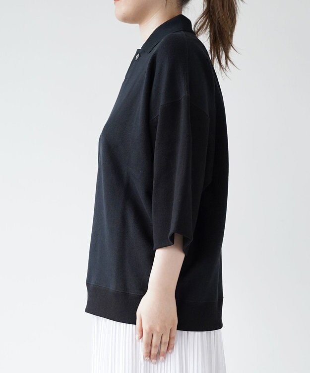 HAAG スマイルコットン HALF SLEEVE SWEAT POLO SHIRTS ポロシャツ ブラック