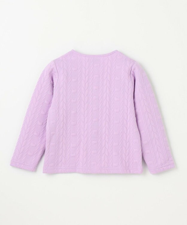 ANY KIDS ふくれジャガードカーディガン ラベンダー