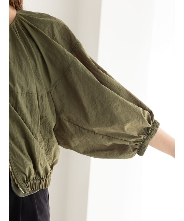 Te chichi タックギャザーボリュームポンチョブルゾン カーキ