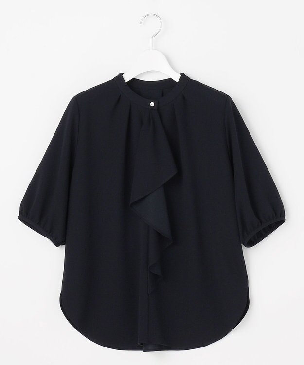 自由区 L 【人気素材】アムンゼンジャージー5分袖 トップス ネイビー