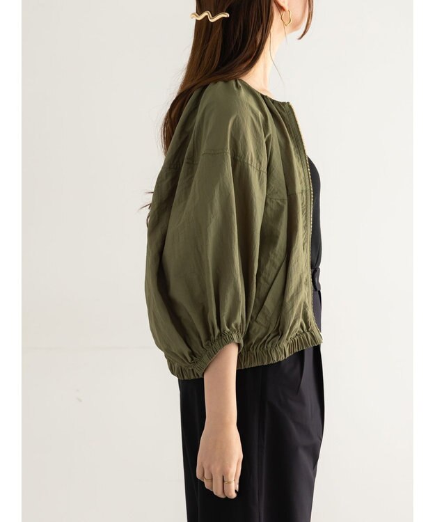 Te chichi タックギャザーボリュームポンチョブルゾン カーキ