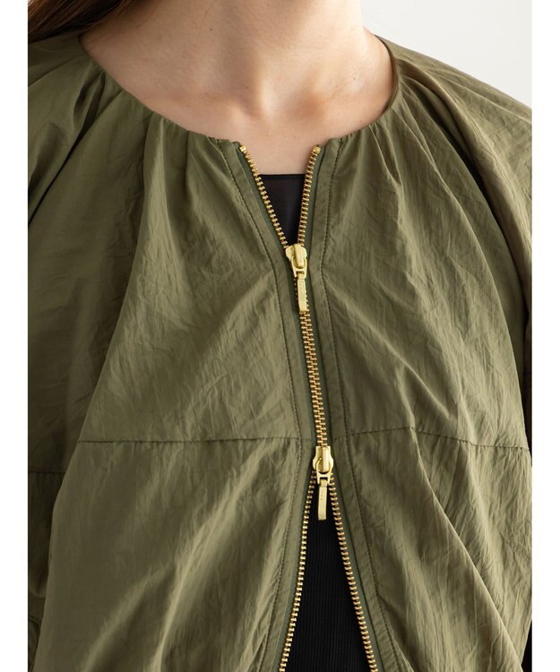 Te chichi タックギャザーボリュームポンチョブルゾン カーキ