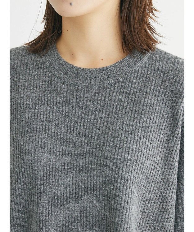 Green Parks リブニットミニワンピース Gray Mixture