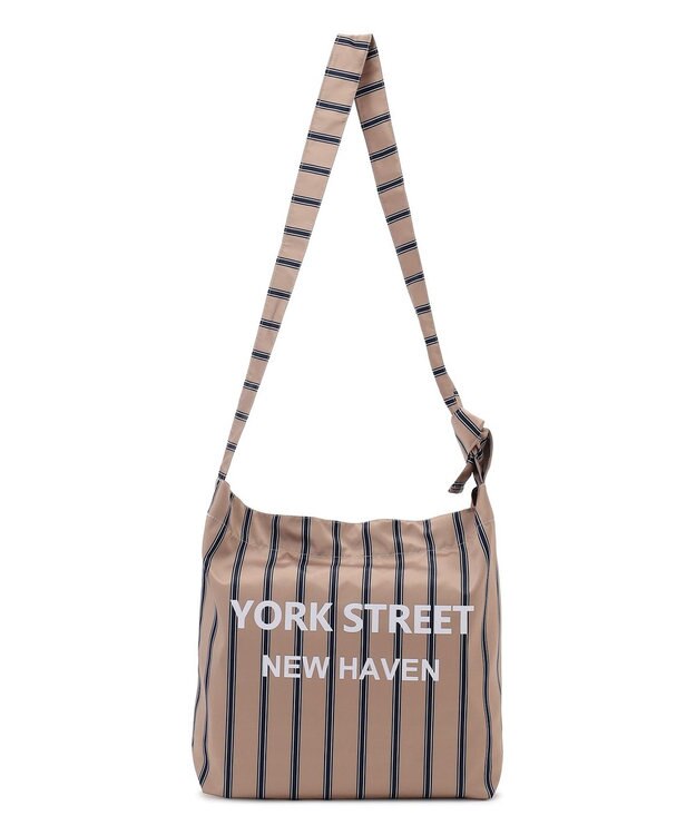 J.PRESS YORK STREET 【UNISEX】ストライプ ショルダーバック ベージュ系1