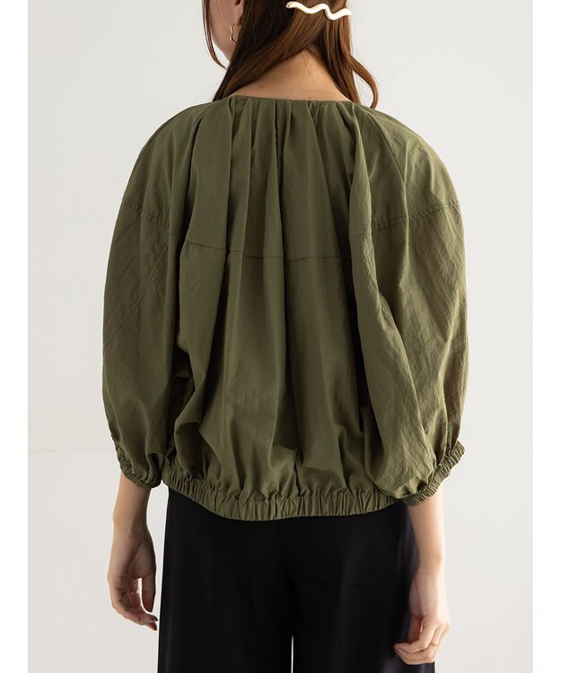 Te chichi タックギャザーボリュームポンチョブルゾン カーキ