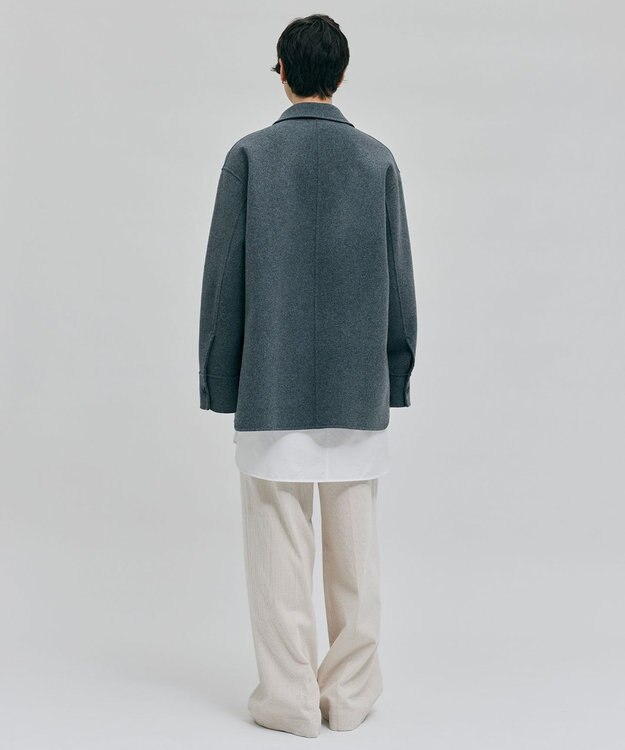 BEIGE， GRASSE / ステンカラーリバーショートコート Md Gray