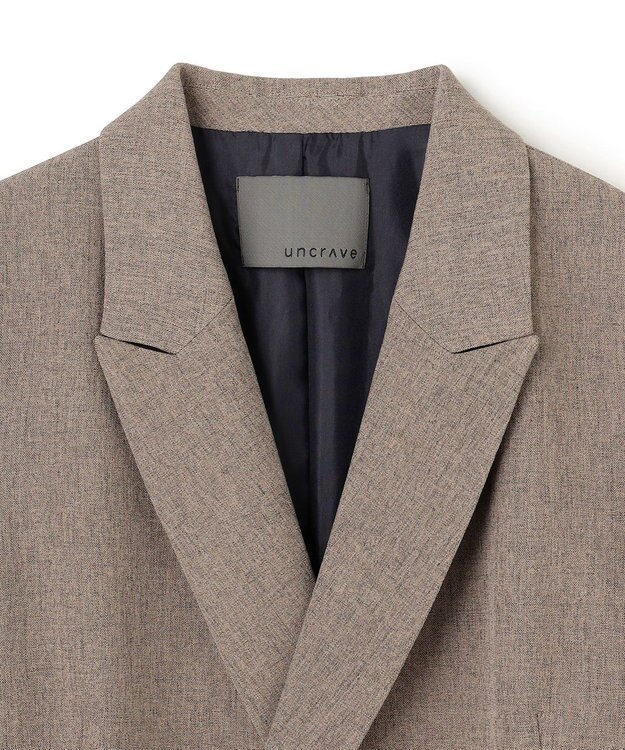 uncrave ウォッシャブルウールライクツイル ジャケット シャンブレーチャコール