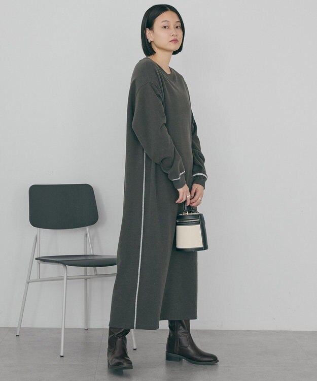 AMERICAN HOLIC スムース起毛ボックスシルエットワンピース Charcoal Gray