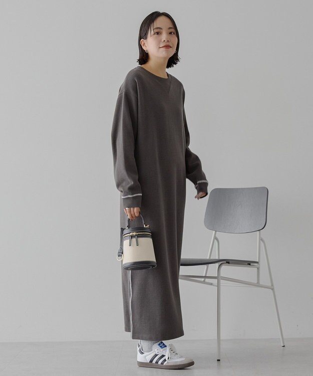 AMERICAN HOLIC スムース起毛ボックスシルエットワンピース Charcoal Gray