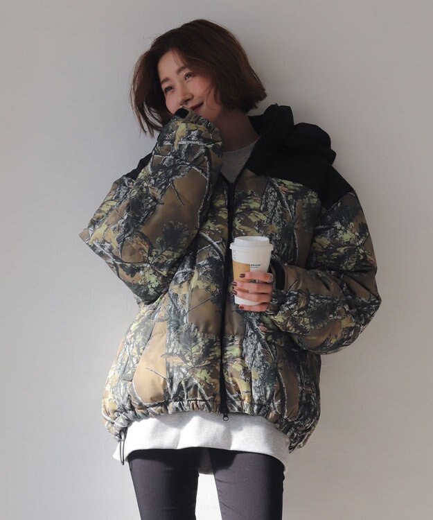 WEGO 【25年秋冬新作/ユニセックス着用ITEM/SMLサイズ展開】2WAYパファーブルゾン 柄1