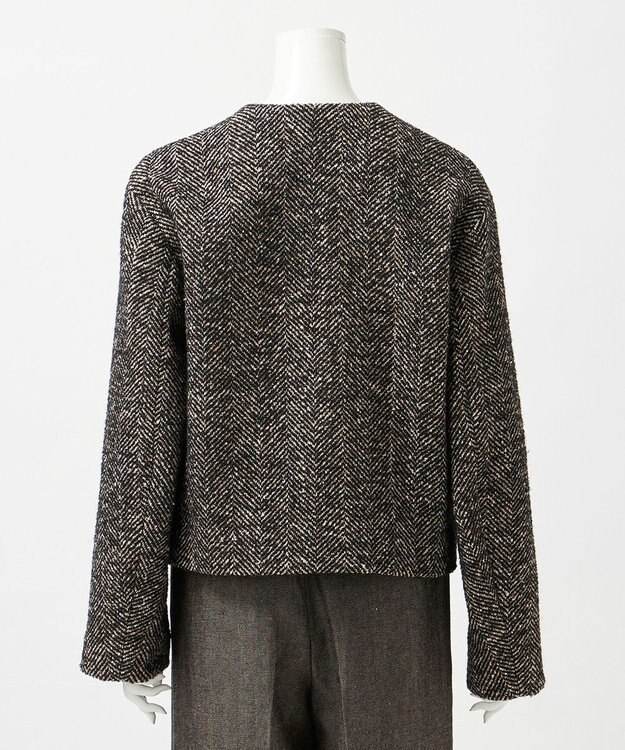 23区 L 【GOLD LABEL】MASTERLOOMヘリンボーンツイード ジャケット モノトーン系