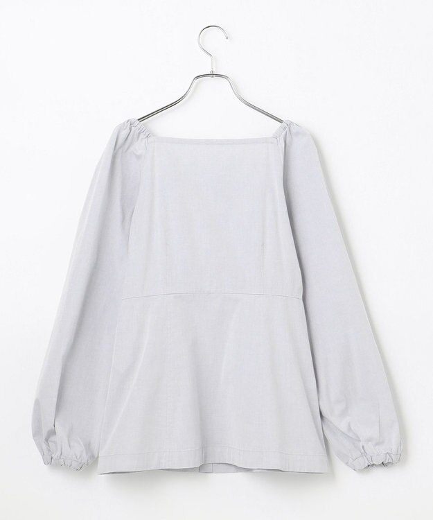 #Newans 【ANSWER for ほど甘トレンド】スクエアネックペプラムブラウス グレー系
