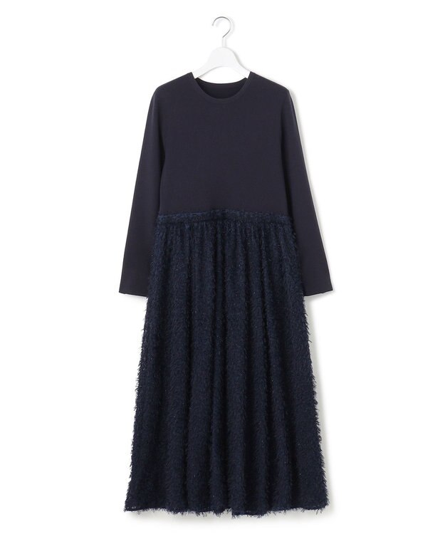 23区 【滝沢眞規子さん着用/一部店舗限定/洗える】ニットコンビジャカード ワンピース ブラック系