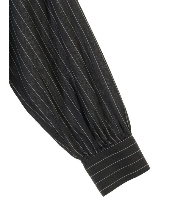CRAFT STANDARD BOUTIQUE ペプラムブラウス（長袖） Stripe Black