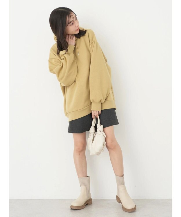 earth music&ecology 裏起毛パーカー Yellow