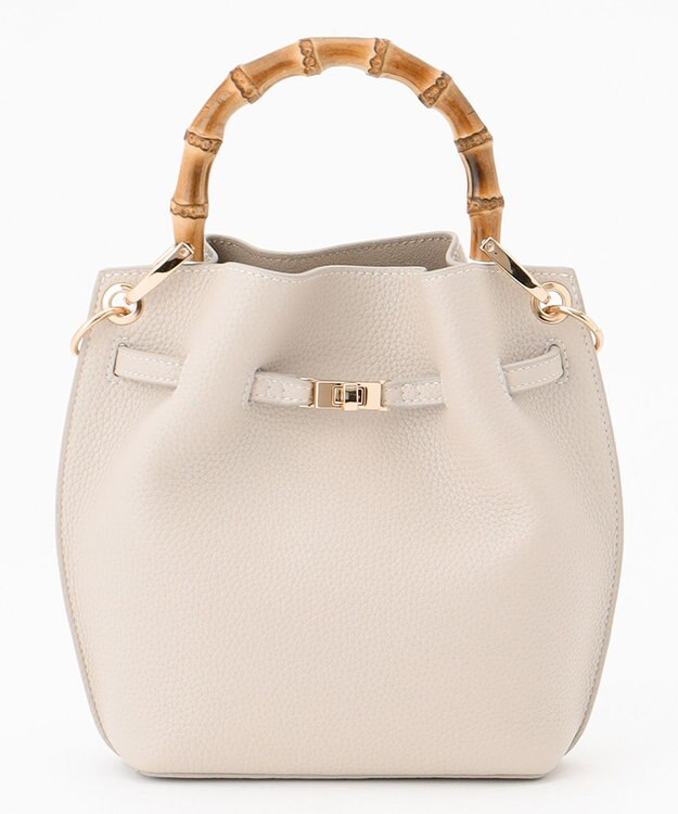 23区 バンブーハンドルミニショルダーバッグ ベージュ系