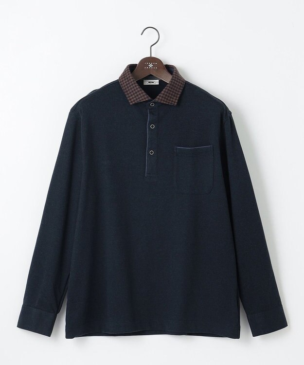 JOSEPH ABBOUD 【キングサイズ・保温性/滑らかな肌触り/多機能ポロシャツ】 ウィンターダディー ポロシャツ ネイビー系3