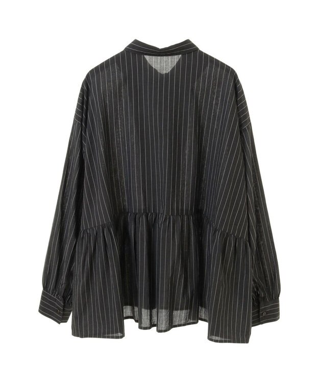 CRAFT STANDARD BOUTIQUE ペプラムブラウス（長袖） Stripe Black