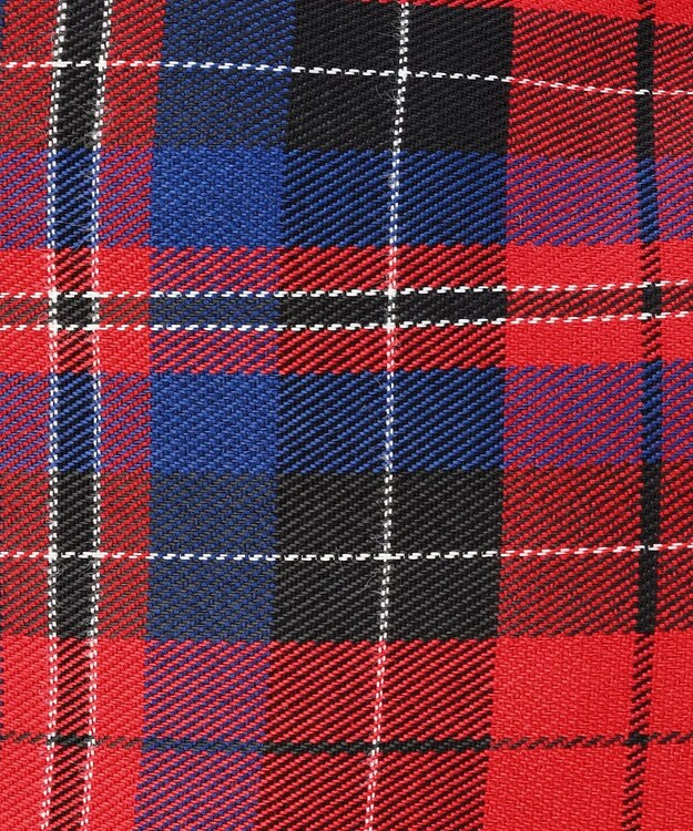 J.PRESS LADIES 【完全受注生産】ポーチ付き キャンバス ミニトートバッグ ダルブルー×レッドチェック系