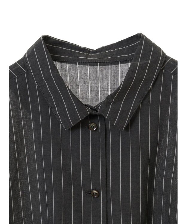 CRAFT STANDARD BOUTIQUE ペプラムブラウス（長袖） Stripe Black