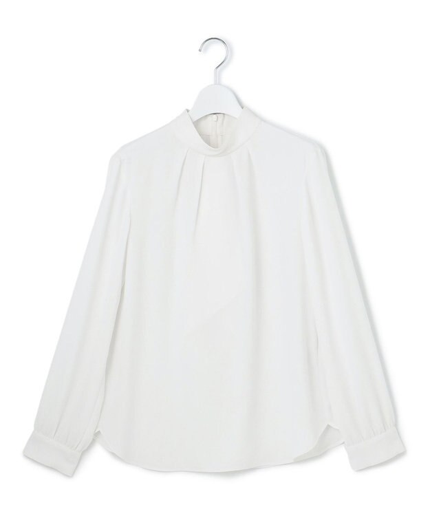 23区 S 【吸水速乾/UVケア/防シワ性】バックサテンアムンゼン ボウタイ付き 2WAY ブラウス ホワイト系