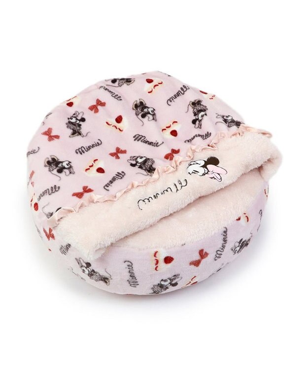 PET PARADISE ディズニー ミニーマウス 丸形寝袋 遠赤外線 《ケーキ柄》 50cm ケーキ柄