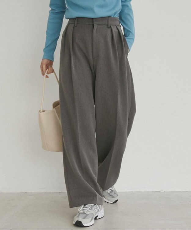 WEGO 【ANGIE VINTAGE/SMLサイズ展開】２タックワイドスラックス 杢グレー