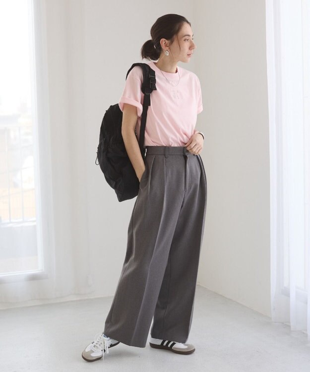 WEGO 【ANGIE VINTAGE/SMLサイズ展開】２タックワイドスラックス 杢グレー