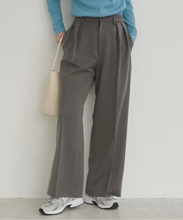 WEGO 【ANGIE VINTAGE/SMLサイズ展開】２タックワイドスラックス 杢グレー