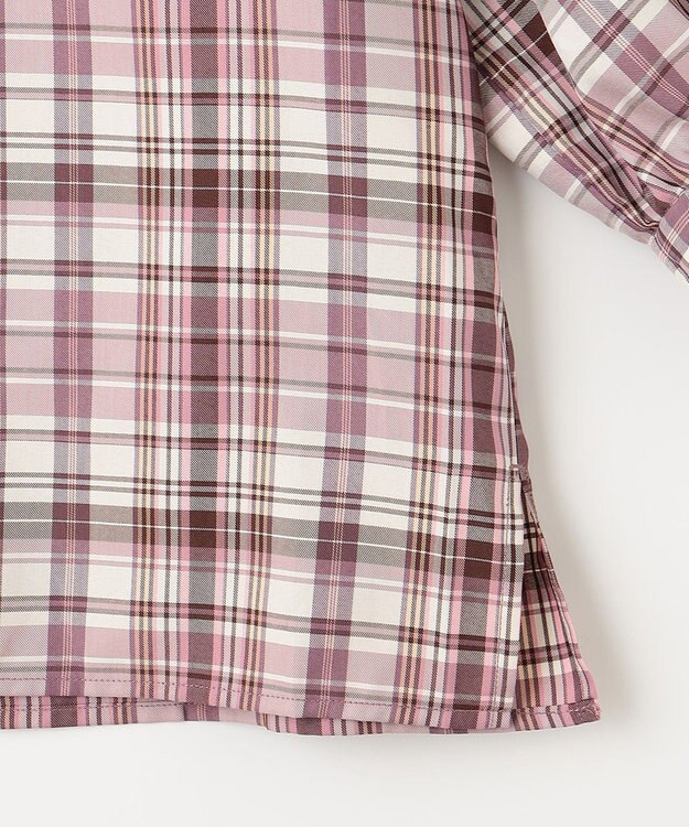 ANY SIS S 【洗える】ソフトチェック ブラウス ピンク系