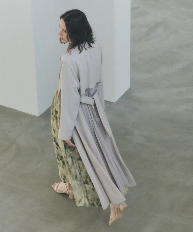 YECCA VECCA 【UVカット/花粉ガード】素材MIXトレンチコート Gray Beige