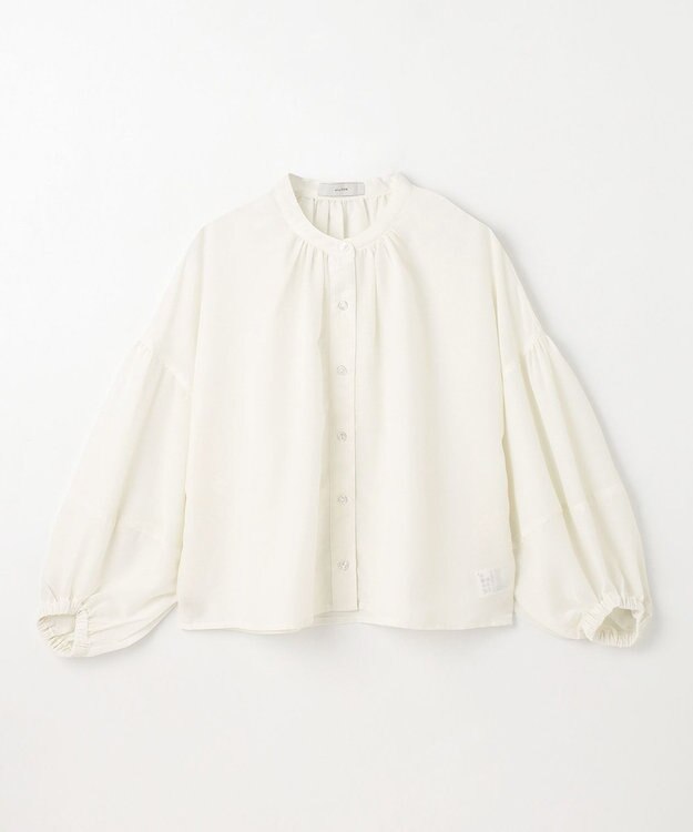 ANY シアーテックリネンギャザーブラウス オフ