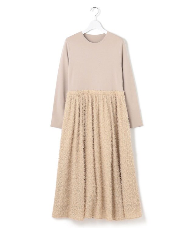 23区 【滝沢眞規子さん着用/一部店舗限定/洗える】ニットコンビジャカード ワンピース ベージュ系