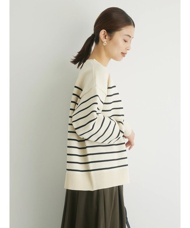 Green Parks ・ｎｏｖｅｍ９　ボーダーエアーニットプルオーバー Ivory