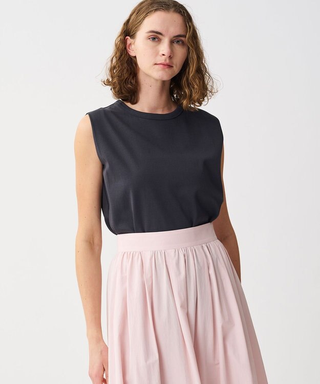 uncrave ダブルフェイスジャージー ノースリーブカットソー スレート