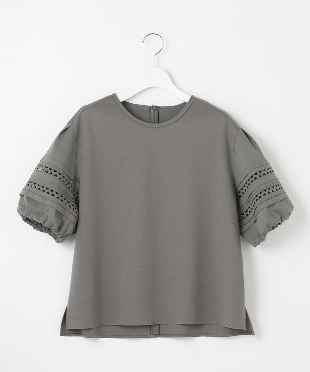 23区 S 【洗える】アイレットジャージー パフスリーブ カットソー カーキ系