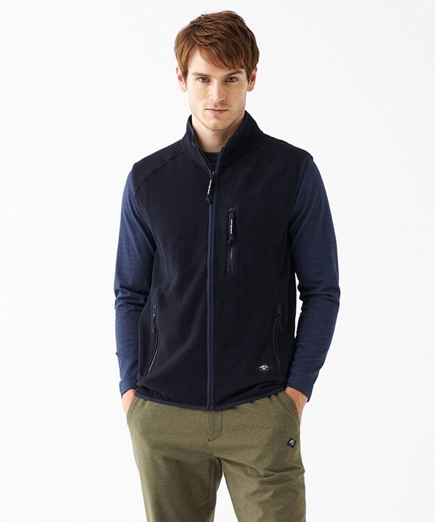 JOSEPH ABBOUD MOUNTAIN 【UNISEX】ポーラテックブロックフリース ベスト ネイビー系