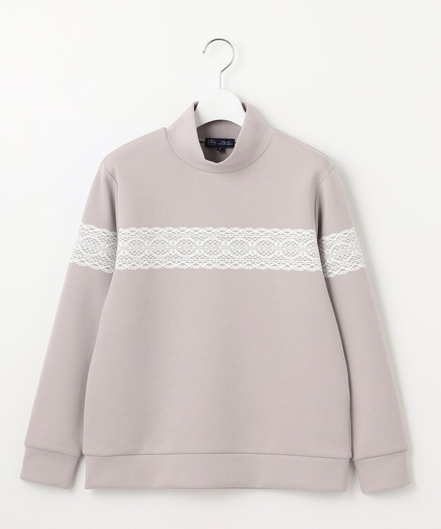 23区GOLF 【WOMEN/EC限定】レース柄 モックネック トレーナー ベージュ系