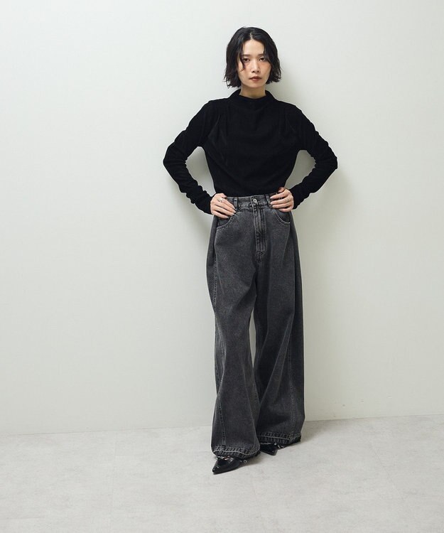 Green Parks ・ＡＮＤＳＥＡＲＣＨ　シアーベロアボトルネックロンＴＥ Black