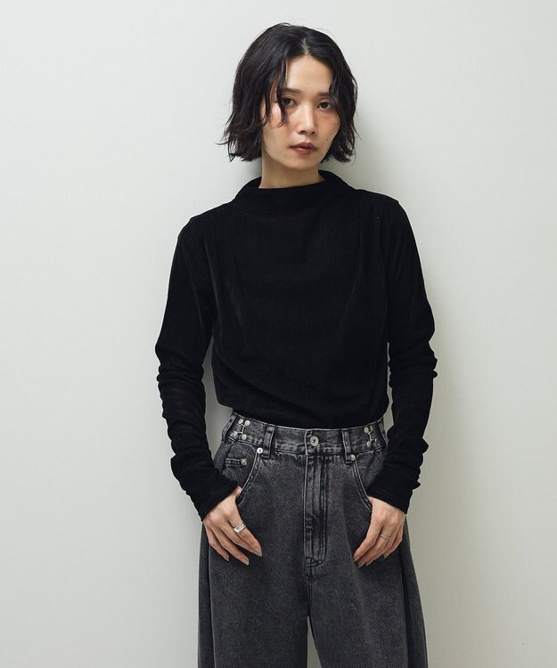 Green Parks ・ＡＮＤＳＥＡＲＣＨ　シアーベロアボトルネックロンＴＥ Black