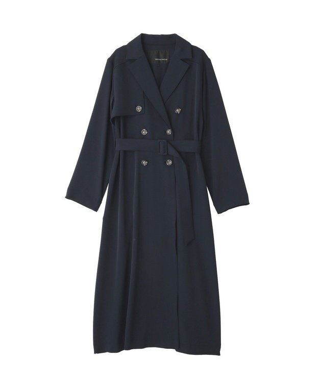 YECCA VECCA 【UVカット/花粉ガード】素材MIXトレンチコート Navy