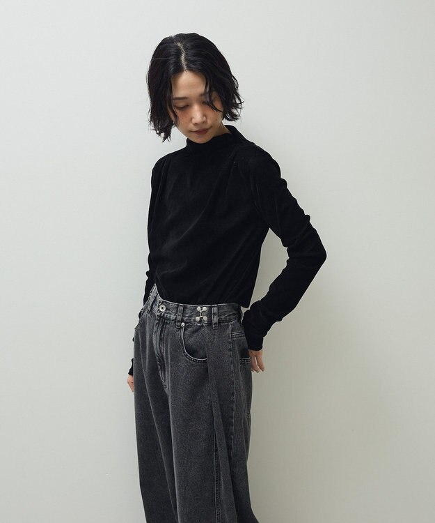 Green Parks ・ＡＮＤＳＥＡＲＣＨ　シアーベロアボトルネックロンＴＥ Black